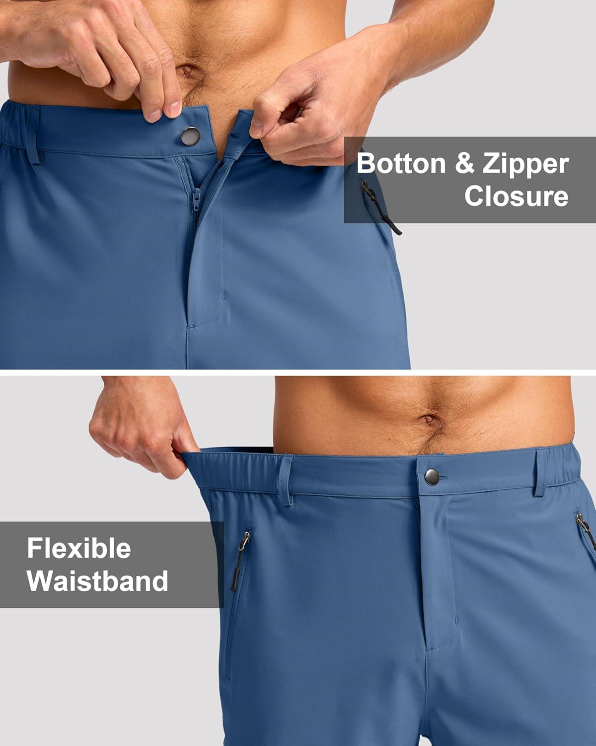 imageG Gradual Mens Hiking Cargo Shorts with 4 Zipper Pockets 9 Quick Dry Lightweight Casual Work Shorts for Men Golf FishingBlue