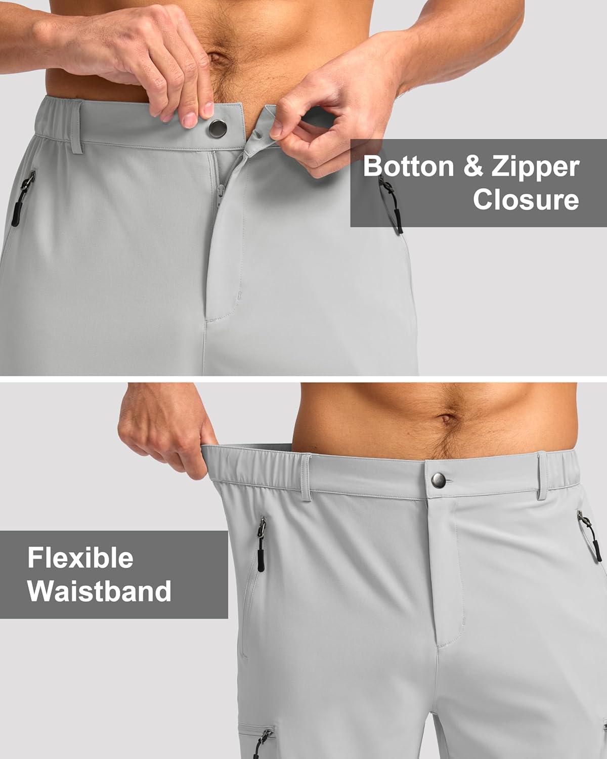 imageG Gradual Mens Hiking Cargo Shorts with 4 Zipper Pockets 9 Quick Dry Lightweight Casual Work Shorts for Men Golf FishingBright Grey