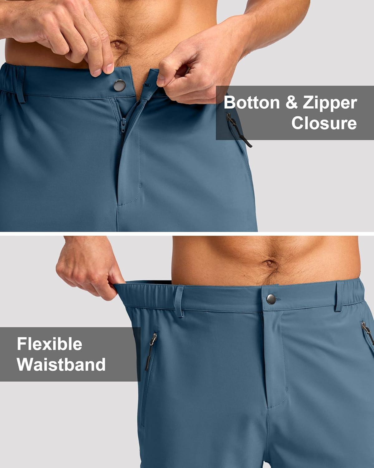 imageG Gradual Mens Hiking Cargo Shorts with 4 Zipper Pockets 9 Quick Dry Lightweight Casual Work Shorts for Men Golf FishingDark Blue