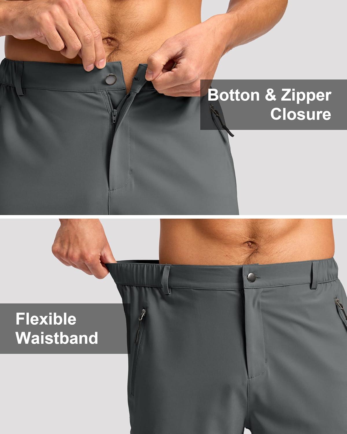 imageG Gradual Mens Hiking Cargo Shorts with 4 Zipper Pockets 9 Quick Dry Lightweight Casual Work Shorts for Men Golf FishingDeep Grey