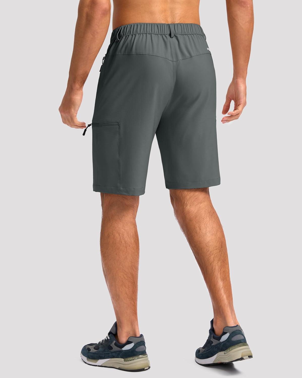 imageG Gradual Mens Hiking Cargo Shorts with 4 Zipper Pockets 9 Quick Dry Lightweight Casual Work Shorts for Men Golf FishingDeep Grey