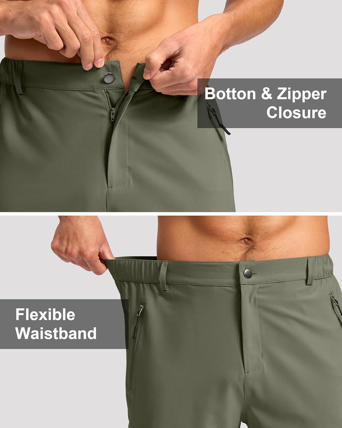 imageG Gradual Mens Hiking Cargo Shorts with 4 Zipper Pockets 9 Quick Dry Lightweight Casual Work Shorts for Men Golf FishingGrey Sage