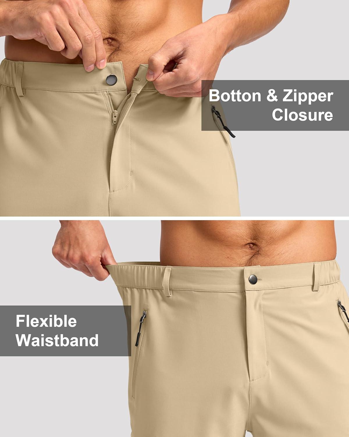 imageG Gradual Mens Hiking Cargo Shorts with 4 Zipper Pockets 9 Quick Dry Lightweight Casual Work Shorts for Men Golf FishingKhaki