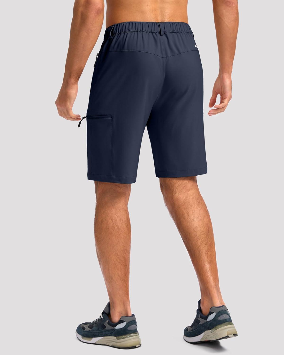 imageG Gradual Mens Hiking Cargo Shorts with 4 Zipper Pockets 9 Quick Dry Lightweight Casual Work Shorts for Men Golf FishingNavy