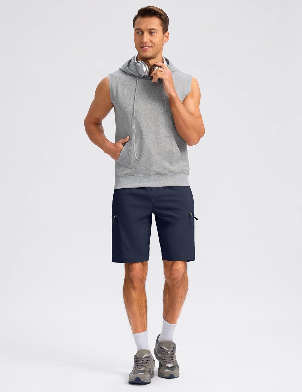 imageG Gradual Mens Hiking Cargo Shorts with 4 Zipper Pockets 9 Quick Dry Lightweight Casual Work Shorts for Men Golf FishingNavy