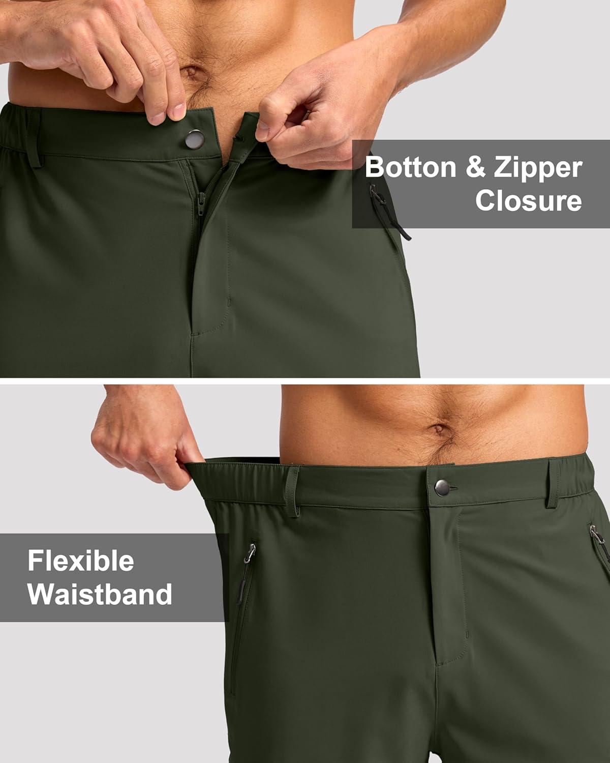 imageG Gradual Mens Hiking Cargo Shorts with 4 Zipper Pockets 9 Quick Dry Lightweight Casual Work Shorts for Men Golf FishingOarmy Green