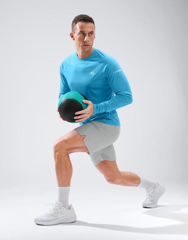 imageMens Sun Protection Long Sleeve Shirts UPF 50Blue
