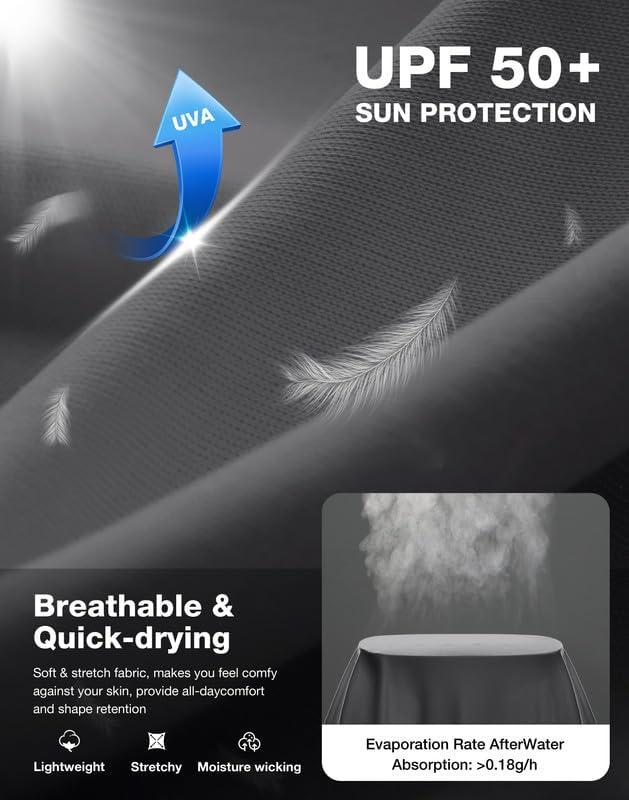 imageMens Sun Protection Long Sleeve Shirts UPF 50Dark Grey
