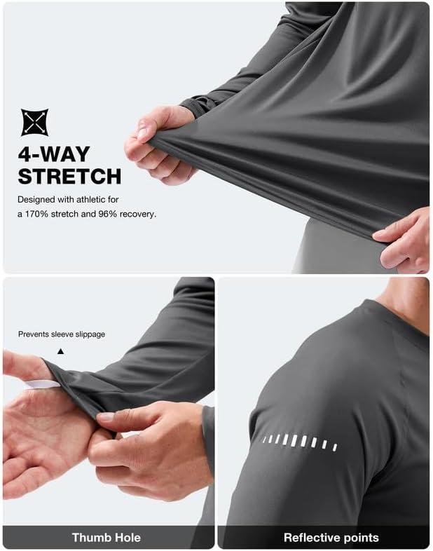 imageMens Sun Protection Long Sleeve Shirts UPF 50Dark Grey