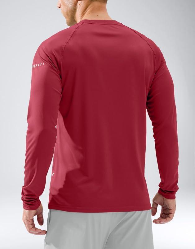 imageMens Sun Protection Long Sleeve Shirts UPF 50Dark Red