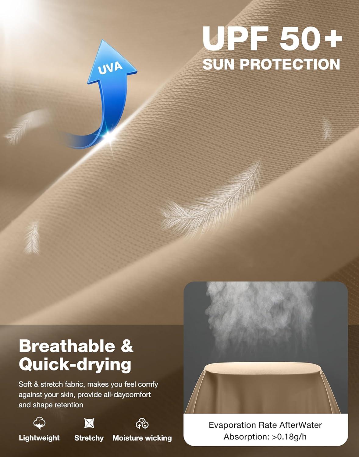imageMens Sun Protection Long Sleeve Shirts UPF 50Khaki