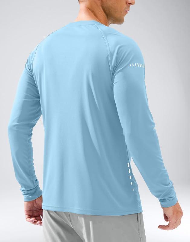 imageMens Sun Protection Long Sleeve Shirts UPF 50Light Blue