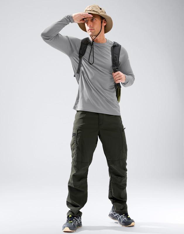 imageMens Sun Protection Long Sleeve Shirts UPF 50Light Grey