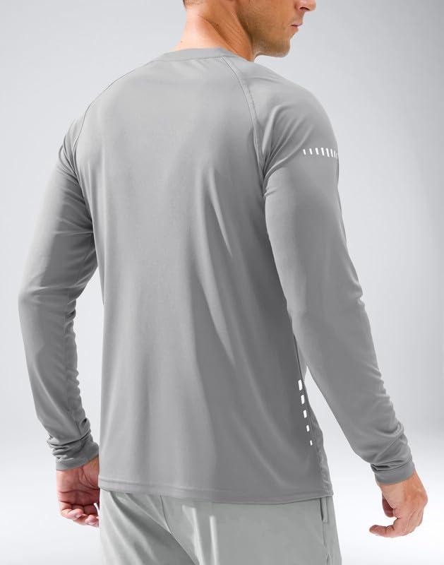 imageMens Sun Protection Long Sleeve Shirts UPF 50Light Grey