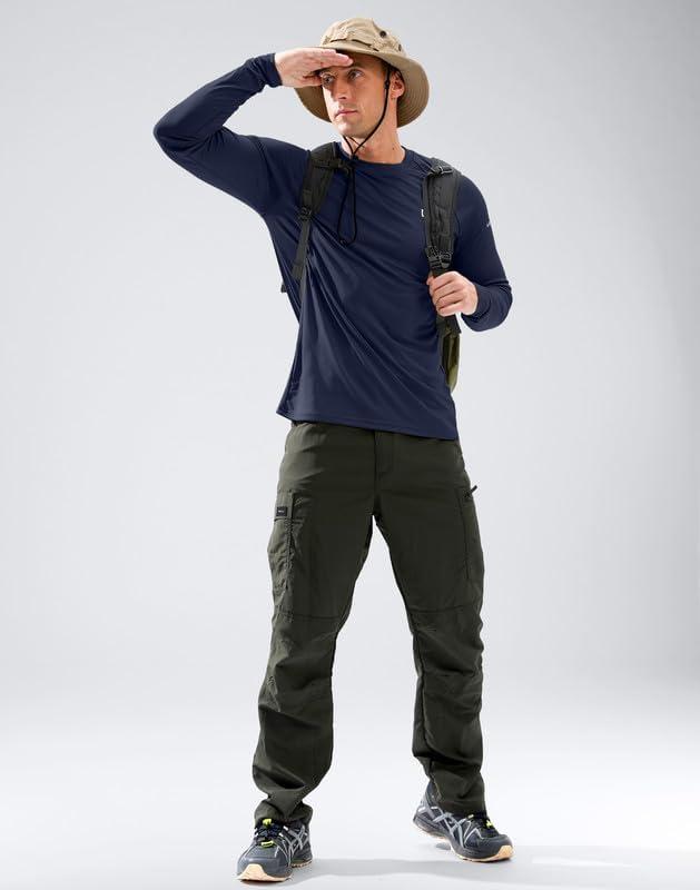 imageMens Sun Protection Long Sleeve Shirts UPF 50Navy