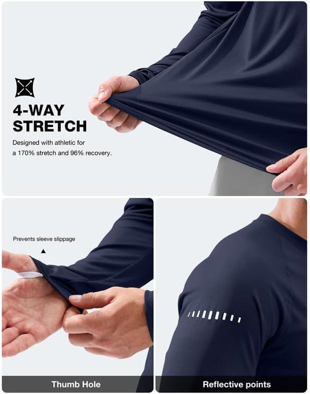 imageMens Sun Protection Long Sleeve Shirts UPF 50Navy