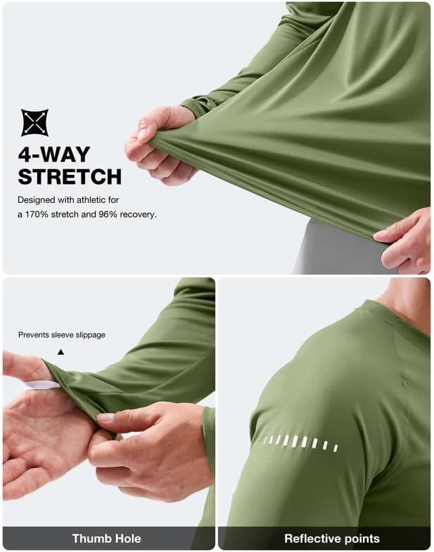 imageMens Sun Protection Long Sleeve Shirts UPF 50Olive
