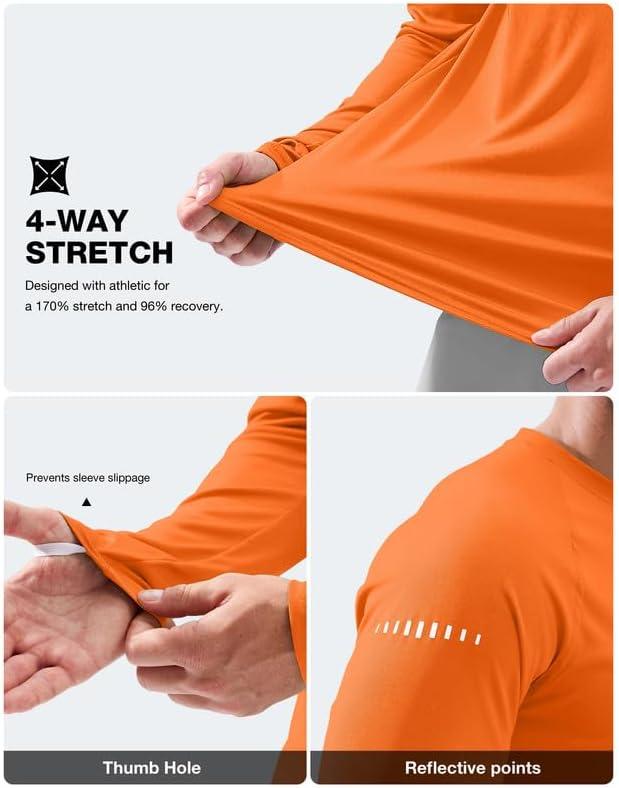 imageMens Sun Protection Long Sleeve Shirts UPF 50Orange