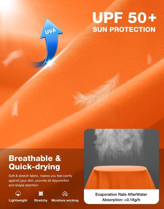 imageMens Sun Protection Long Sleeve Shirts UPF 50Orange