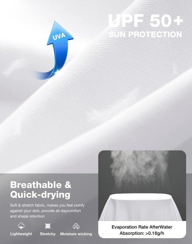imageMens Sun Protection Long Sleeve Shirts UPF 50White