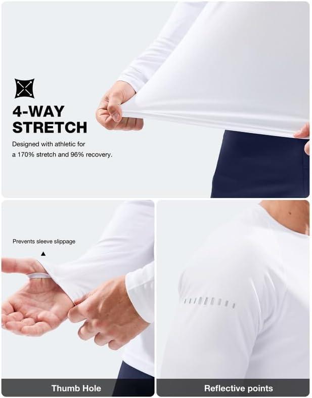 imageMens Sun Protection Long Sleeve Shirts UPF 50White