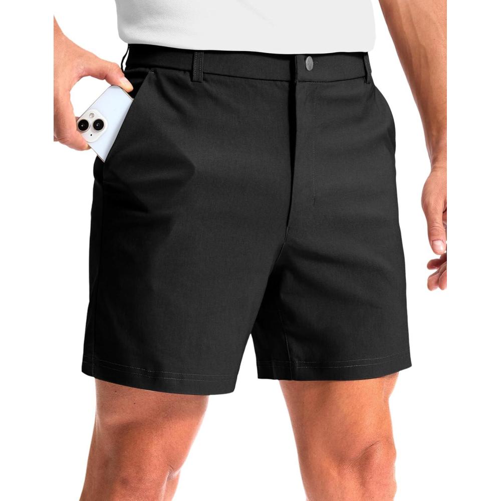 imageG Gradual Mens Golf Dress Shorts 5 7 9 Stretch Casual Work Flat Front Shorts for Men with 3 Pockets Quick DryBlack