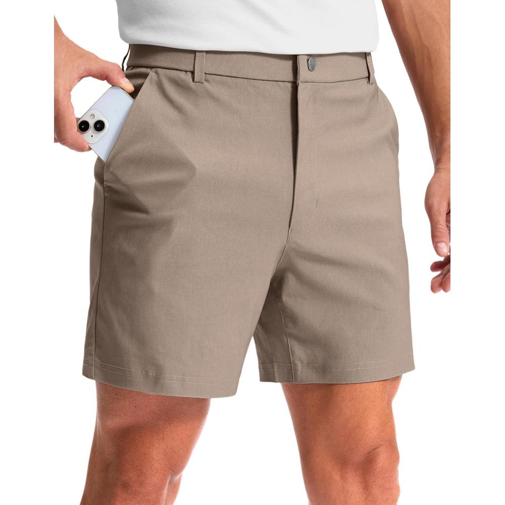 imageG Gradual Mens Golf Dress Shorts 5 7 9 Stretch Casual Work Flat Front Shorts for Men with 3 Pockets Quick DryCarbon Dust