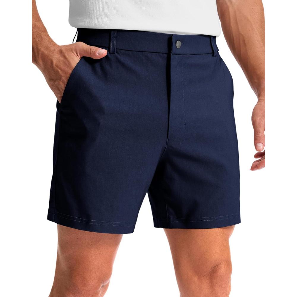 imageG Gradual Mens Golf Dress Shorts 5 7 9 Stretch Casual Work Flat Front Shorts for Men with 3 Pockets Quick DryNavy