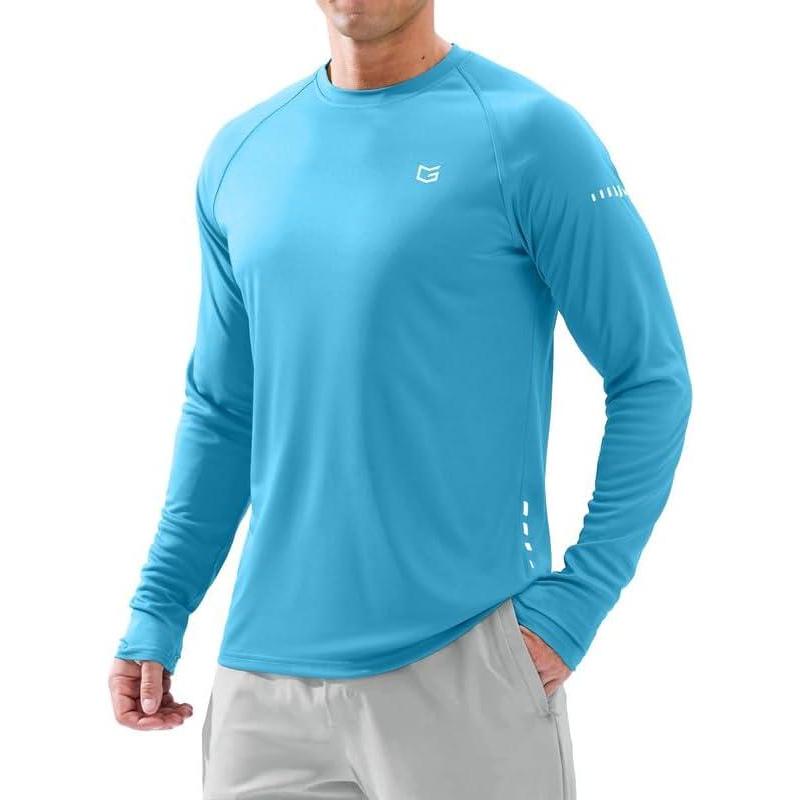 imageMens Sun Protection Long Sleeve Shirts UPF 50Blue