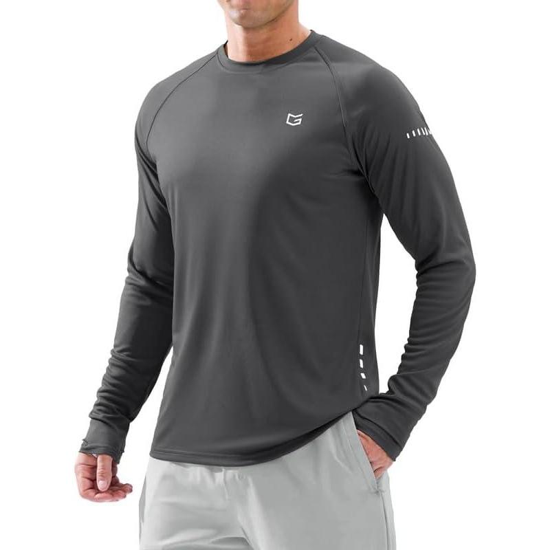 imageMens Sun Protection Long Sleeve Shirts UPF 50Dark Grey