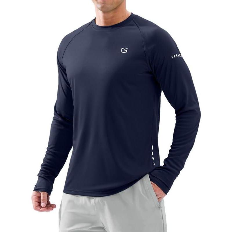 imageMens Sun Protection Long Sleeve Shirts UPF 50Navy