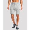 G Gradual Mens Hiking Cargo Shorts with 4 Zipper Pockets 9″ Quick Dry Lightweight Casual Work Shorts for Men Golf Fishing(Bright Grey)