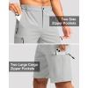 G Gradual Mens Hiking Cargo Shorts with 4 Zipper Pockets 9″ Quick Dry Lightweight Casual Work Shorts for Men Golf Fishing(Bright Grey)