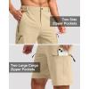 G Gradual Mens Hiking Cargo Shorts with 4 Zipper Pockets 9″ Quick Dry Lightweight Casual Work Shorts for Men Golf Fishing(Khaki)