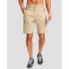 G Gradual Mens Hiking Cargo Shorts with 4 Zipper Pockets 9″ Quick Dry Lightweight Casual Work Shorts for Men Golf Fishing(Khaki)