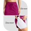 G Gradual Women’s 18″ Golf Skorts Skirts with 3 Pockets High Waisted Athletic Skorts for Women Stretchy Tennis Skirts(Rose Red)
