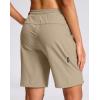 G Gradual Women’s Hiking Shorts 2 Zipper Pockets Quick Dry Lightweigh 9″ Bermuda Cargo Shorts Water Resistant Athletic Golf(Light Khaki Green)