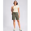 G Gradual Women’s Hiking Shorts 2 Zipper Pockets Quick Dry Lightweigh 9″ Bermuda Cargo Shorts Water Resistant Athletic Golf(Sage Grey Green)