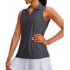 G Gradual Women’s Sleeveless Golf Polo Shirts Tennis Quick Dry Collared Tank Tops V-Neck Polos for Women(Gray,XL)