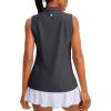 G Gradual Women’s Sleeveless Golf Polo Shirts Tennis Quick Dry Collared Tank Tops V-Neck Polos for Women(Gray,XL)