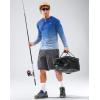 Men’s Sun Protection Long Sleeve Shirts UPF 50+(Gradient Blue White)