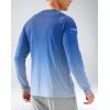 Men’s Sun Protection Long Sleeve Shirts UPF 50+(Gradient Blue White)