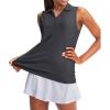 G Gradual Women’s Sleeveless Golf Polo Shirts Tennis Quick Dry Collared Tank Tops V-Neck Polos for Women(Gray,XL)