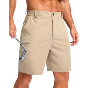 G Gradual Men’s Casual Shorts 7″/ 9″ Lightweight 4 Pockets Stretch Quick-Dry Summer Shorts for Golf Work Hiking Trips (7″, Light Khaki, L)