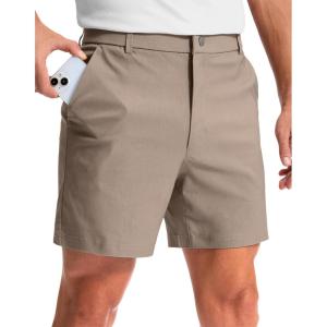G Gradual Men’s Golf Dress Shorts 5″/ 7″/ 9″ Stretch Casual Work Flat Front Shorts for Men with 3 Pockets Quick Dry(Carbon Dust)