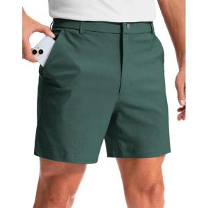 G Gradual Men’s Golf Dress Shorts 5″/ 7″/ 9″ Stretch Casual Work Flat Front Shorts for Men with 3 Pockets Quick Dry(Spruce Green)