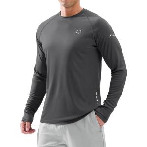 Men’s Sun Protection Long Sleeve Shirts UPF 50+(Dark Grey)