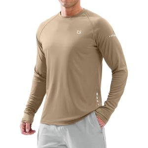 Men’s Sun Protection Long Sleeve Shirts UPF 50+(Khaki)