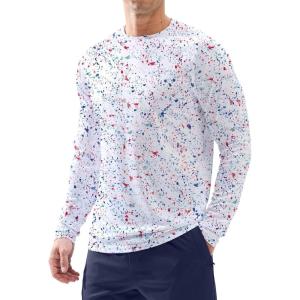 Men’s Sun Protection Long Sleeve Shirts UPF 50+(White Colored Dots)