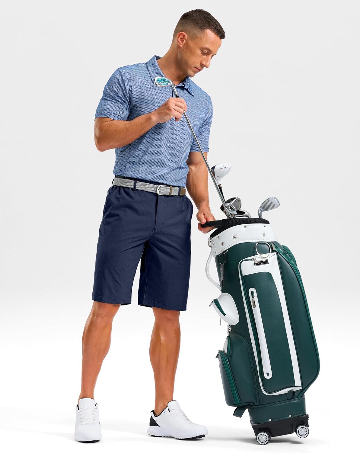 imageG Gradual Mens Casual Shorts 11 Lightweight Golf Shorts for Men with 3 Pockets Summer Quick Dry Breathable ShortsHeather Navy